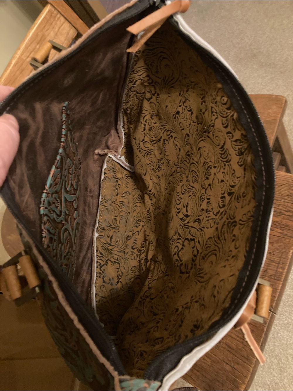 T BAR LEATHER CO Custom Ranchero Bag & Holy Cow Couture HOH/Leather Bundle NWOT - Picture 5 of 12